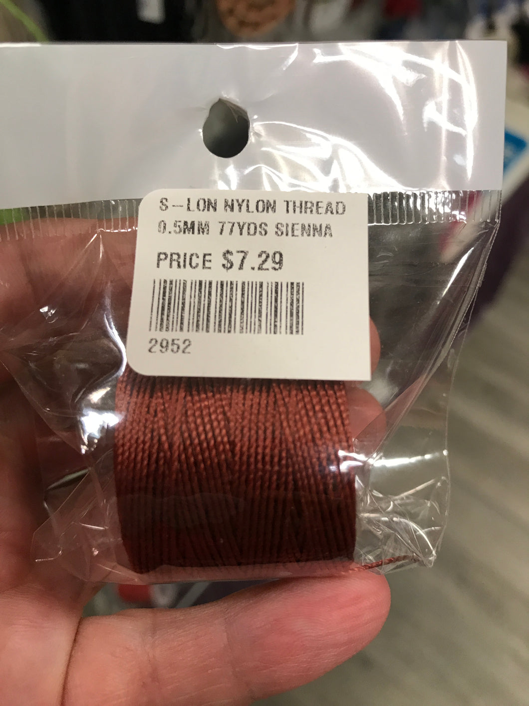 S-LON NYLON THREAD 0.5MM 77YDS SIENNA