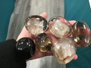 SMOKY QUARTZ GALLET/PALM STONE