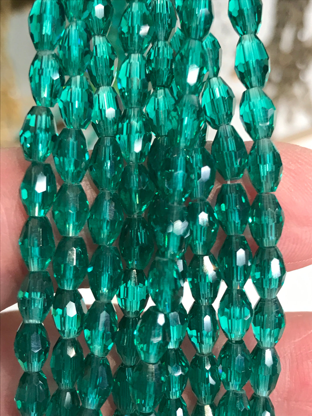 GLASS BEAD FACETED 6X4MM