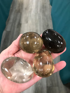 SMOKY QUARTZ GALLET/PALM STONE
