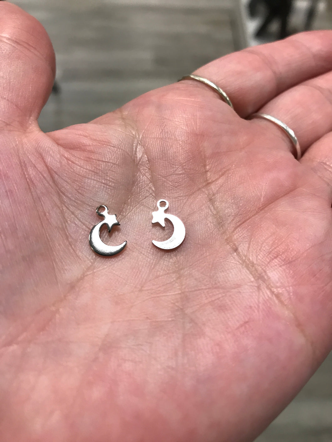 304 STAINLESS MOON/STAR CHARM