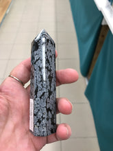 Load image into Gallery viewer, SNOWFLAKE OBSIDIAN POINT
