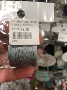S-LON NYLON THREAD 0.5MM 77YDS PEARL