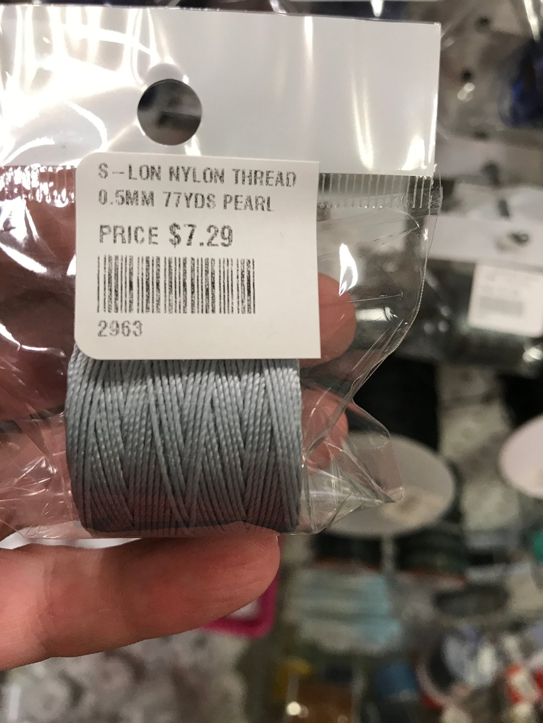 S-LON NYLON THREAD 0.5MM 77YDS PEARL