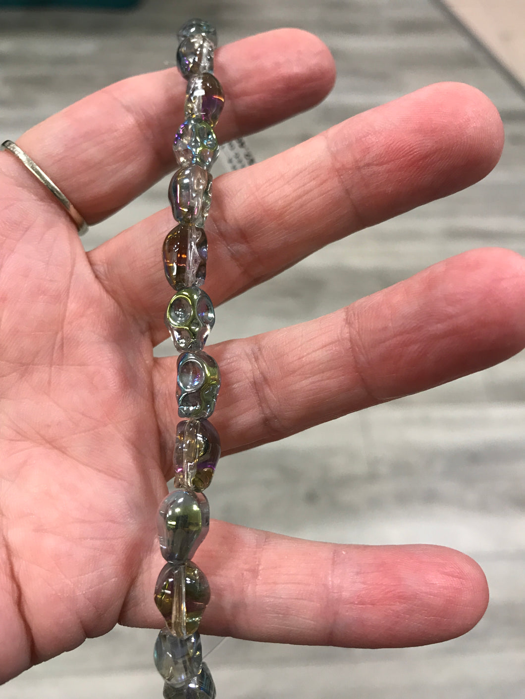 ELECTROPLATED GLASS SKULL