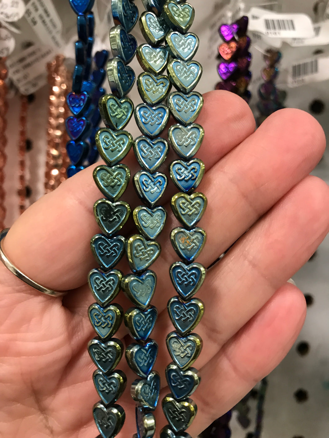 SYN. HEMATITE ELECTROPLATED HEART
