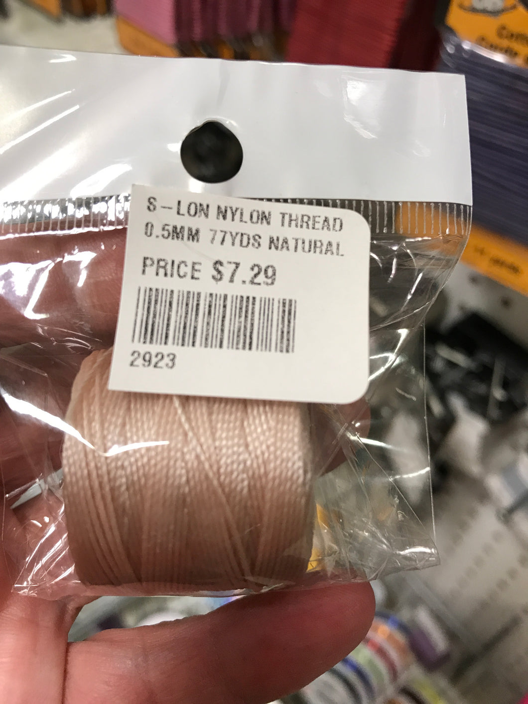 S-LON NYLON THREAD 0.5MM 77YDS NATURAL