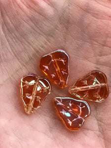 GLASS RAINBOW AB LEAF BEAD