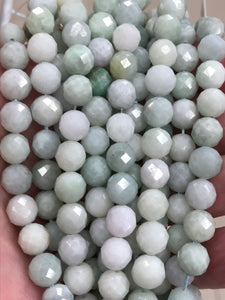GREEN JADEITE FACETED 8MM