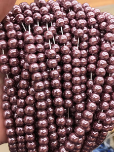 GLASS PEARL 6MM MEDIUM PURPLE