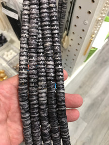 SMOKY BLACK RONDELLE BONE