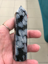 Load image into Gallery viewer, SNOWFLAKE OBSIDIAN POINT
