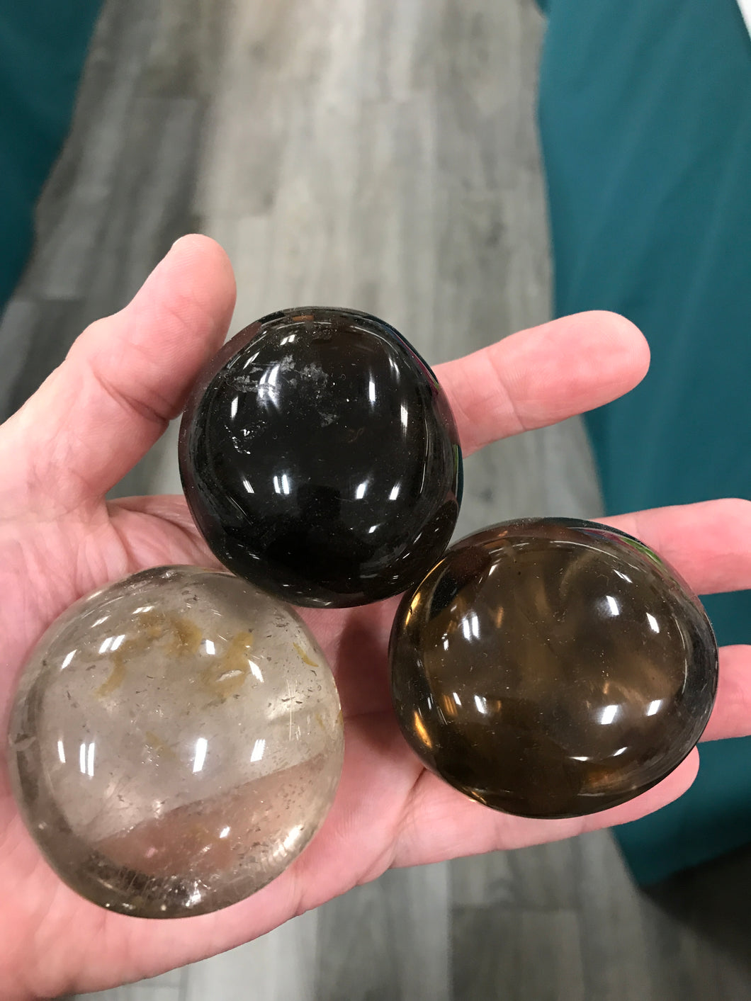 SMOKY QUARTZ GALLET/PALM STONE