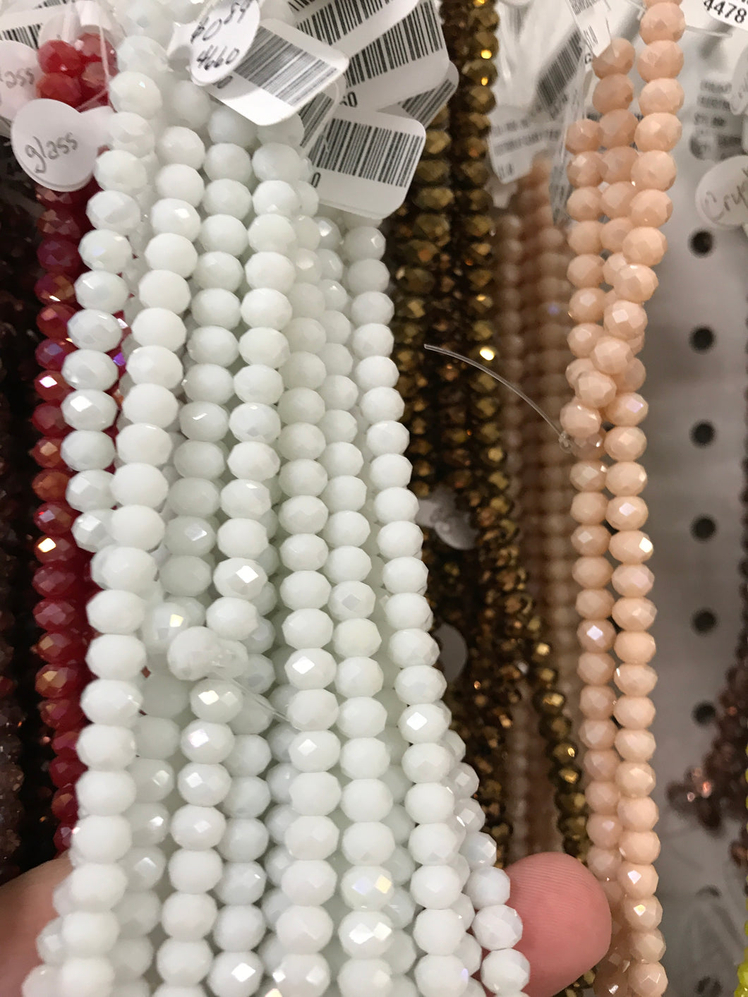 ELECTROPLATE GLASS FACETED WHITE