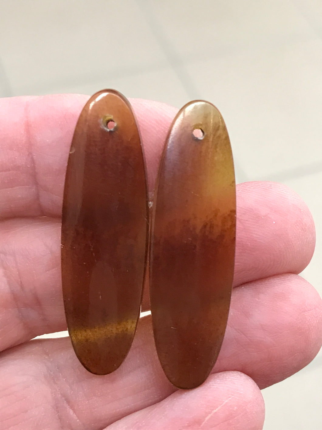 AMBER EARRING CABOCHON SET 41MM