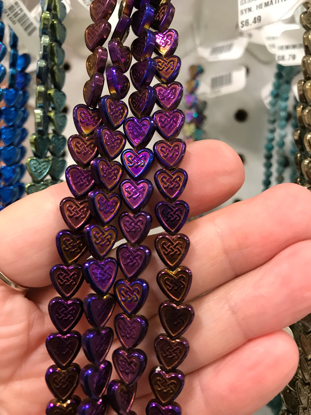SYN. HEMATITE ELECTROPLATED HEART