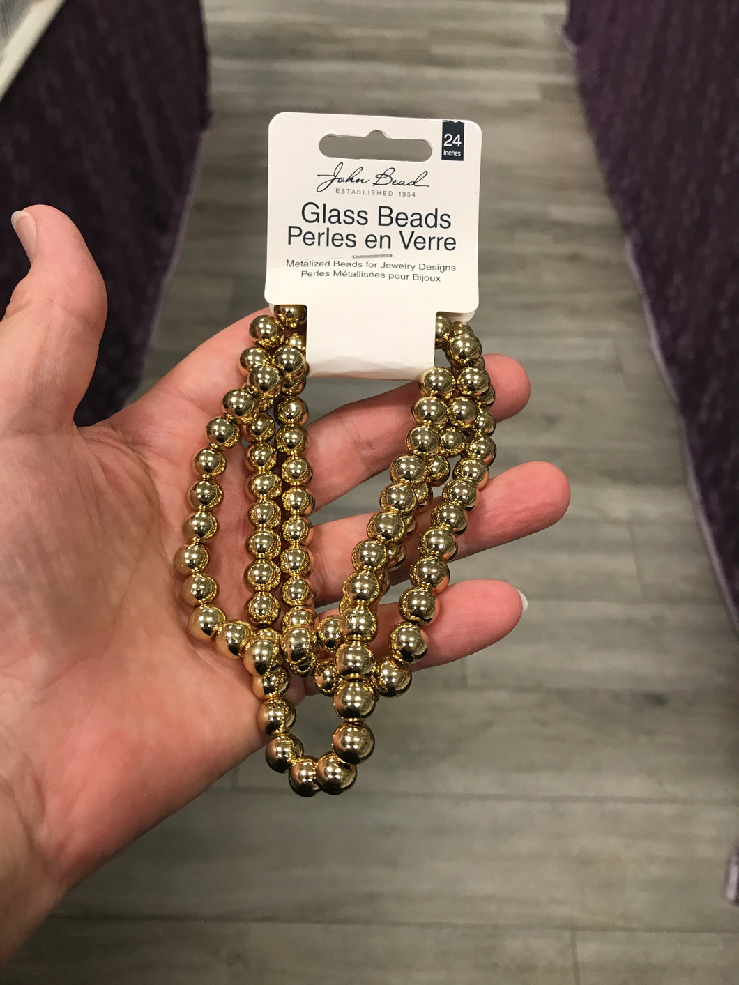 BEAD METALIZED GLASS GOLD