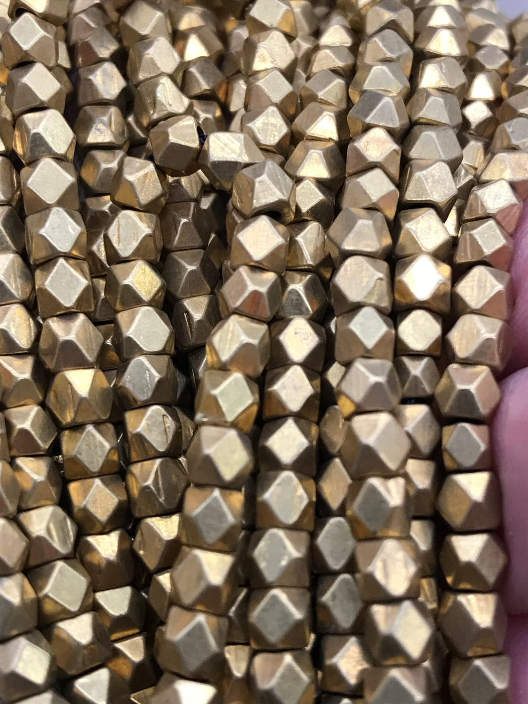 BRASS BEADS 4MM FACETED