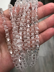 FACETED BICONE GLASS CRYSTAL