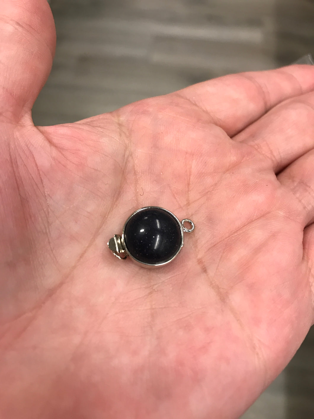 GEMSTONE BOX CLASP BLUE GOLDSTONE