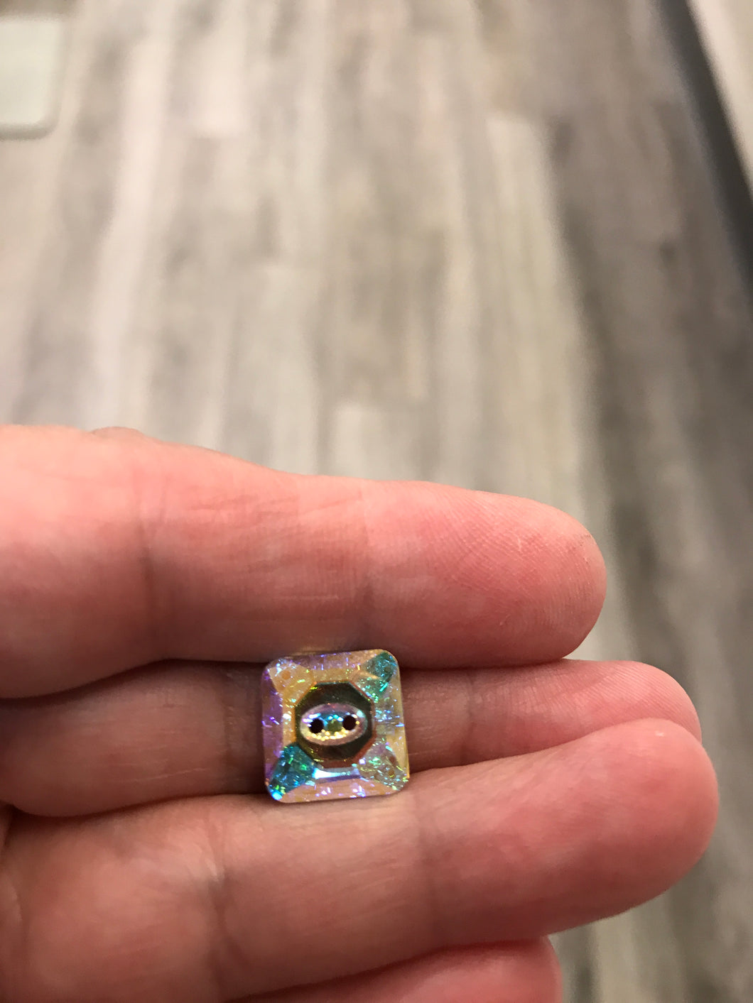 SWAROVSKI CRYSTAL BUTTON 3017 CRYS AB