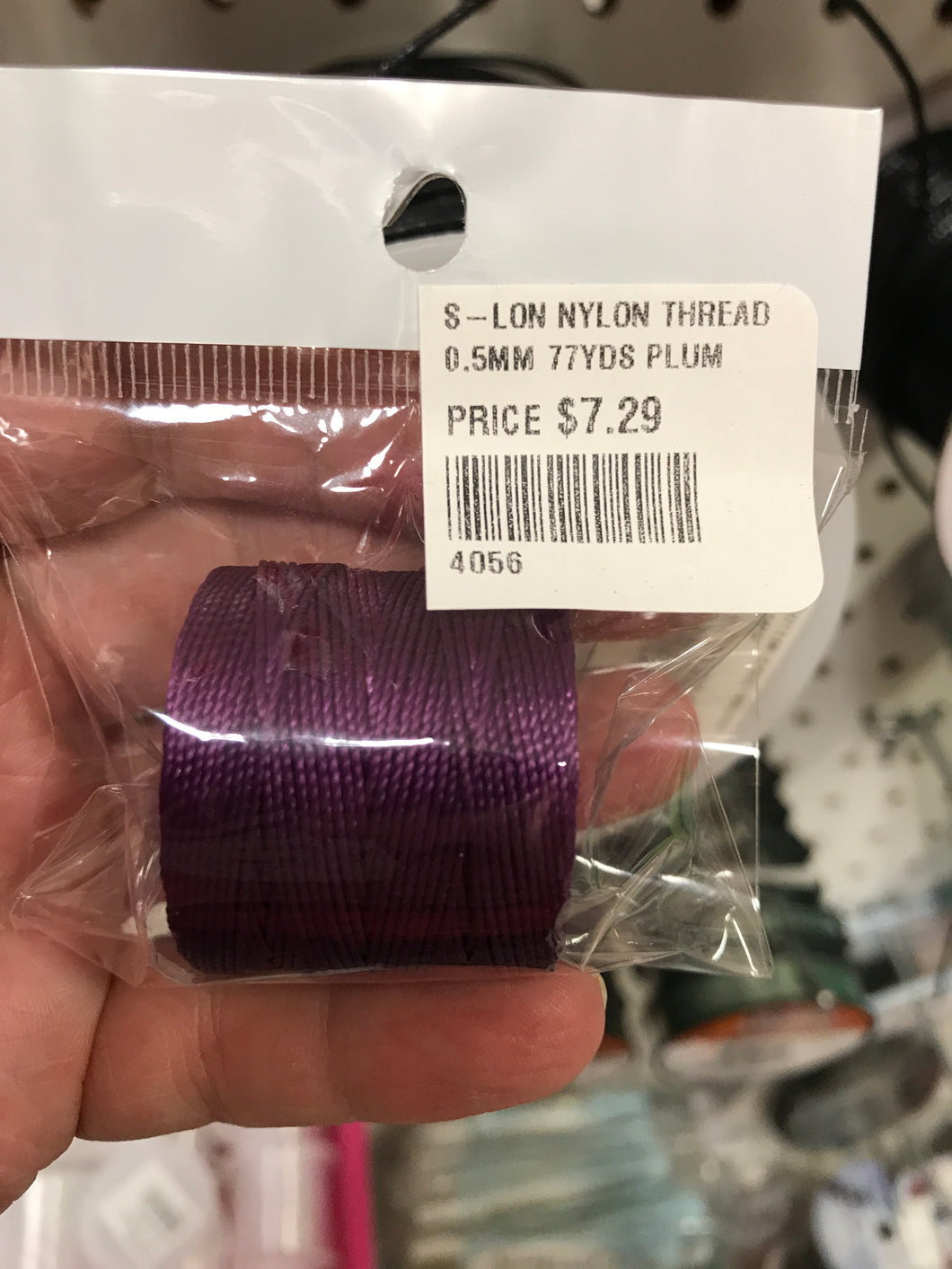 S-LON NYLON THREAD 0.5MM 77YDS PLUM