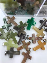 Load image into Gallery viewer, GEMSTONE CROSS PENDANT
