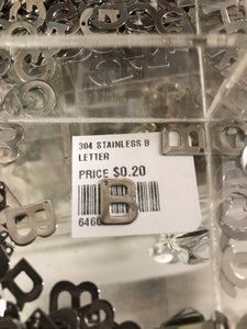 304 STAINLESS LETTER 'B'