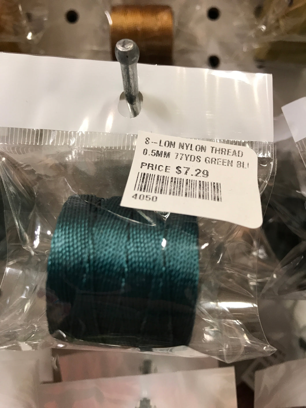 S-LON NYLON THREAD 0.5MM 77YDS GREEN BLUE