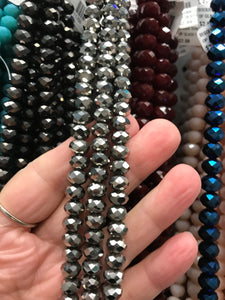 ELECTROPLATED GLASS FACETED 8X6MM