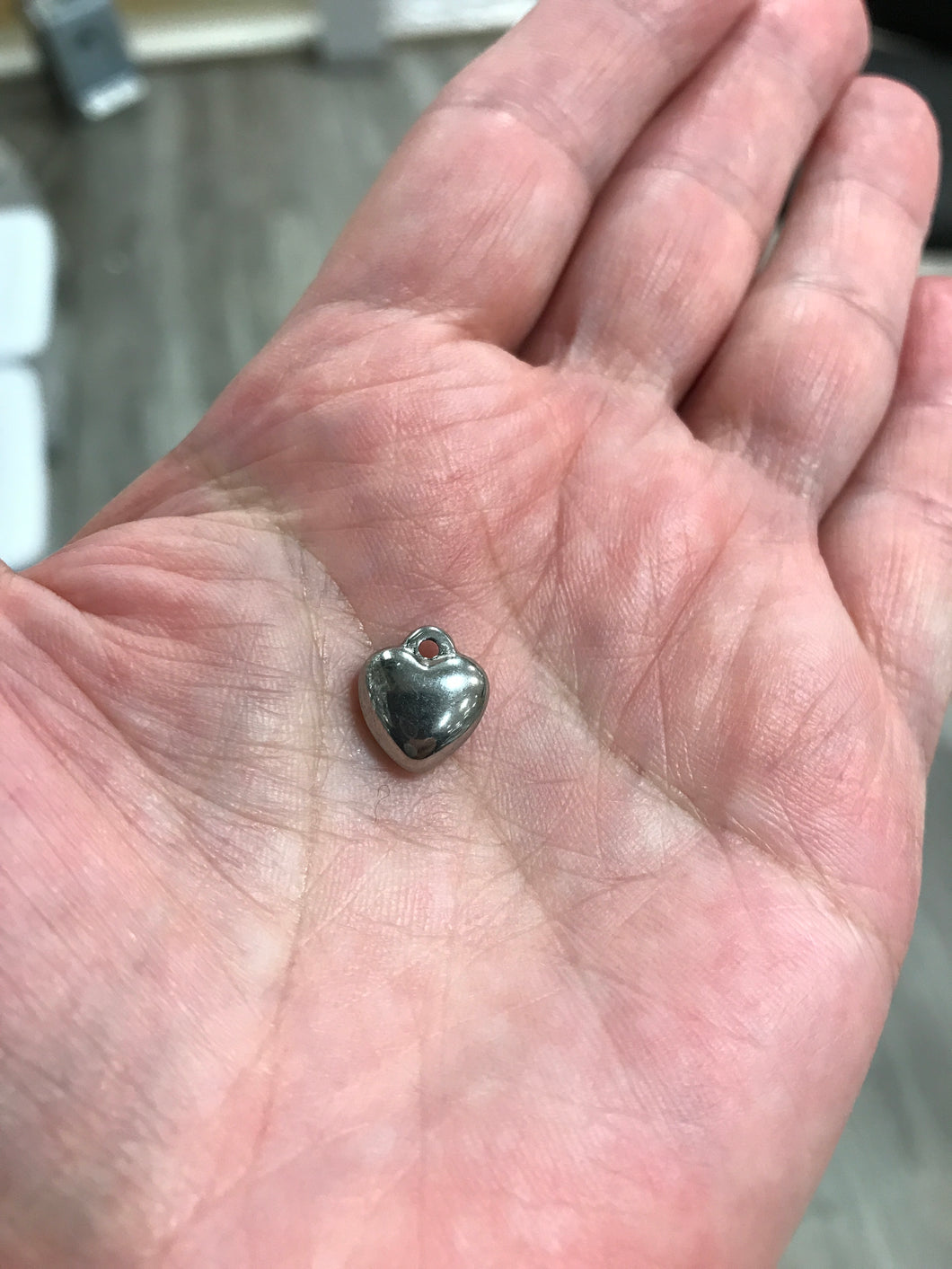 304 STAINLESS PUFFY HEART CHARM