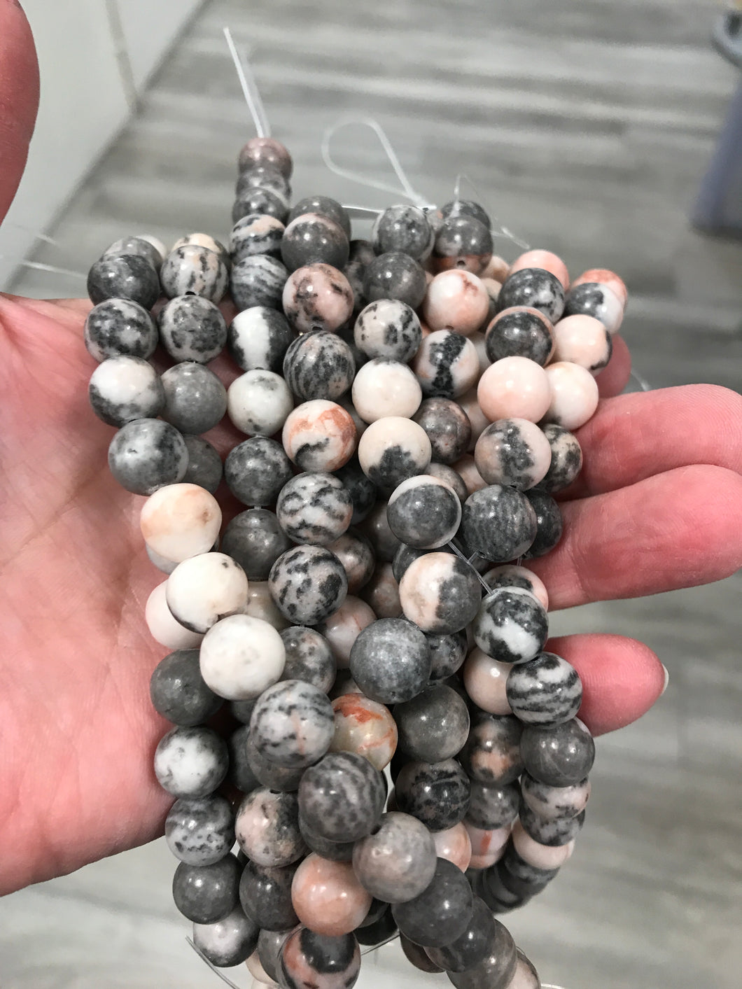 PINK ZEBRA JASPER 10MM