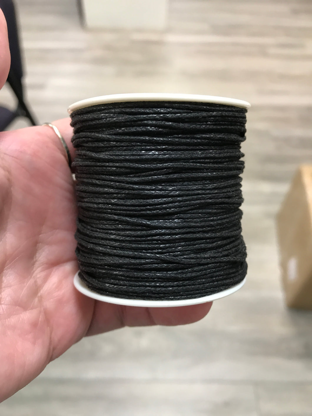 WAXED COTTON BLACK 1MM