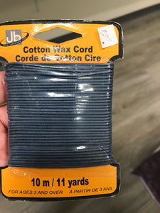 COTTON CORD WAXED BLUE
