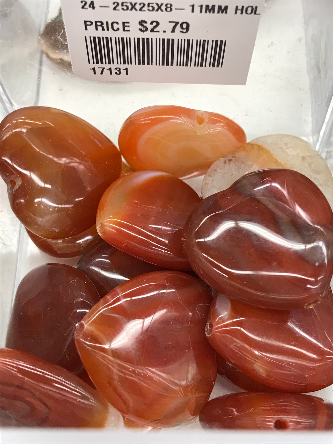 CARNELIAN HEART 24-25X25X8-11MM