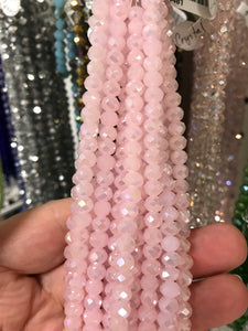 ELECTROPLATE GLASS FACETED PINK