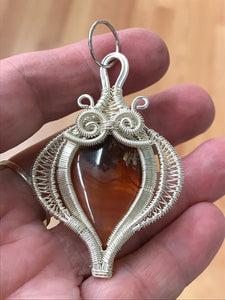 WIRE WRAPPED CARNELIAN PENDANT