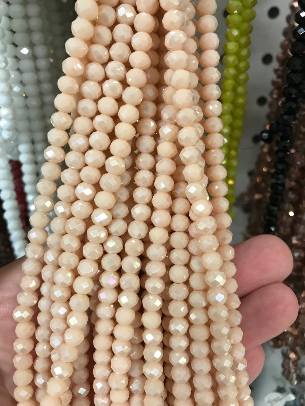ELECTROPLATE GLASS FACETED BISQUE