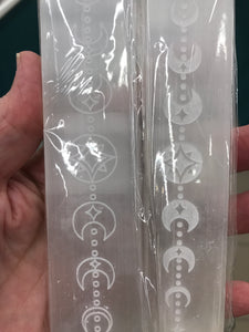 SELENITE ENGRAVED STICK