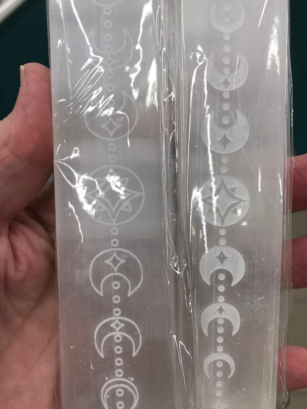 SELENITE ENGRAVED STICK
