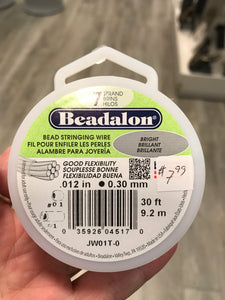 BEAD STRINGING WIRE .012" 30'
