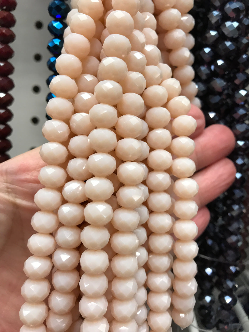 GLASS FACETED RONDELLE