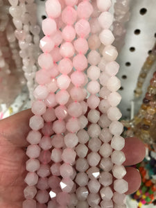 FACETED ROSE QUARTZ 8MM