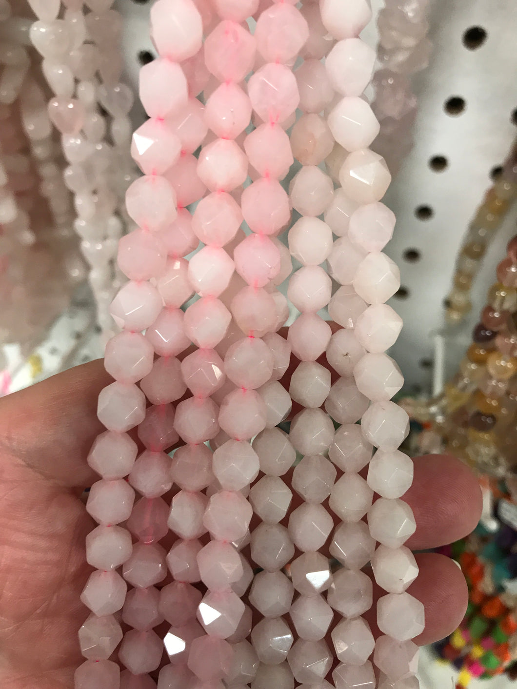 FACETED ROSE QUARTZ 8MM