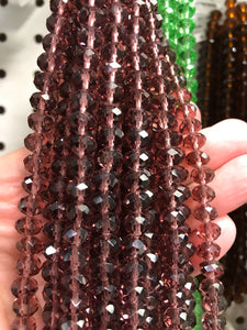 GLASS FACETED 8X6MM RONDELLE