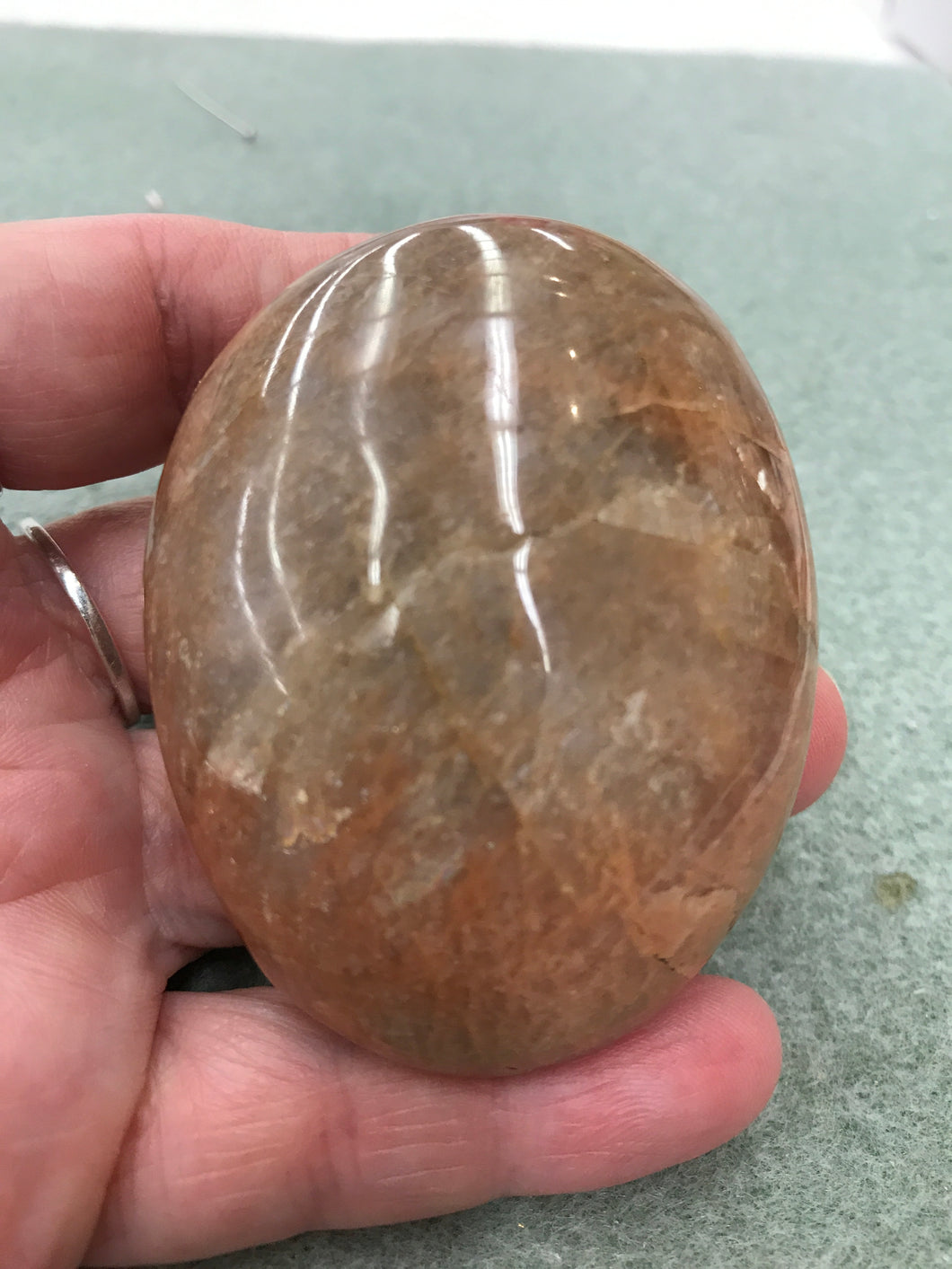 PEACH MOONSTONE PALM STONE