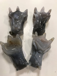 AGATE GEODE DRAGON HEAD
