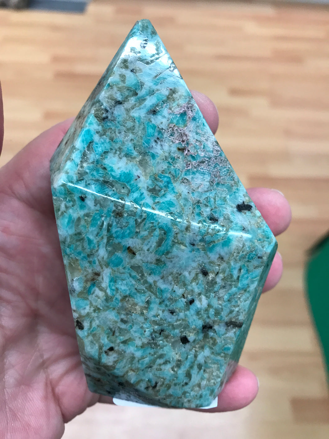 AMAZONITE WITH TOURMALINE FREEFORM