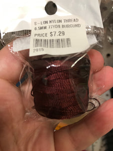 S-LON NYLON THREAD 0.5MM 77YDS BURGUNDY
