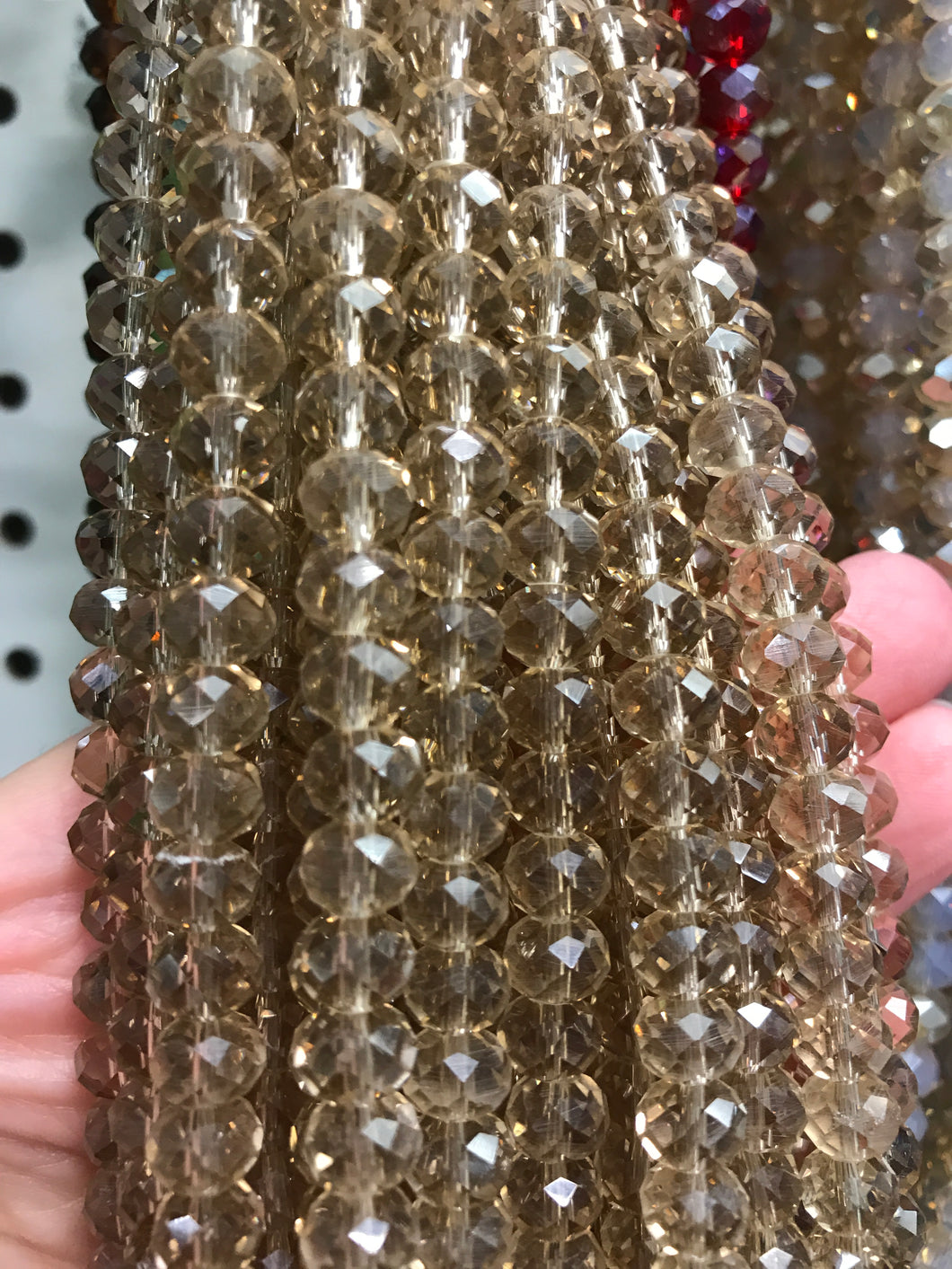 GLASS FACETED 8X6MM RONDELLE